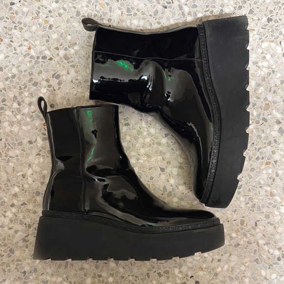 Michael Kors Geller Patent Leather Wedge Boots - Picture 3 of 8